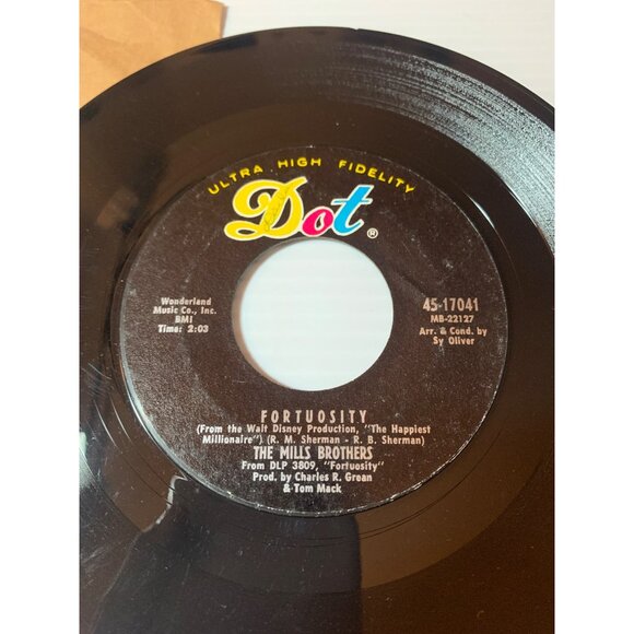 Vintage 45 RPM Vinyl Record "Cab Driver" & "Fortuosity" By The Mills Brothers Do - Picture 2 of 5